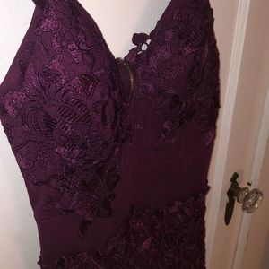 Plum lace tight dress